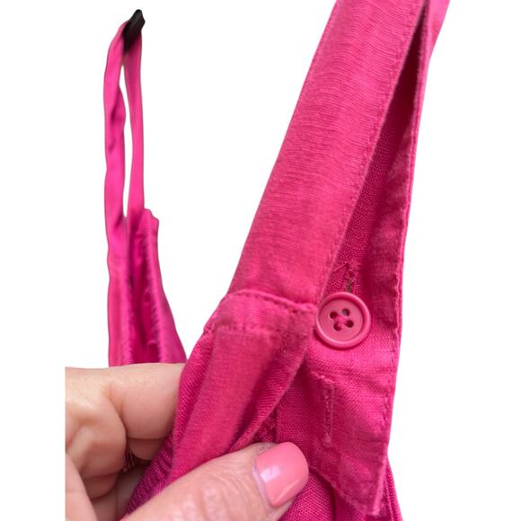 $238 EILEEN FISHER Organic Linen Midi Cami Dress Sundress | Sz S, Geranium Pink - Picture 13 of 16